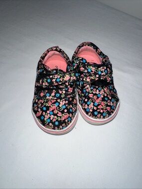 Kids Floral Canvas Sneakers - Pink Accents